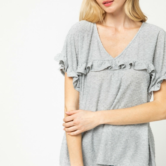 Swiss Dot Ruffle Top NWT - Picture 4 of 7